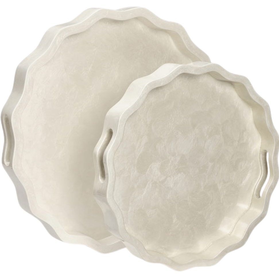 Barbetta Tray (Set of 2) Decorative Object OBJBARBETTRWHS2