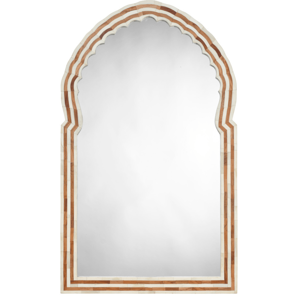 Bardot Medium Bone & Wood Mirror Mirrors 6BARD-MINA 688933037784
