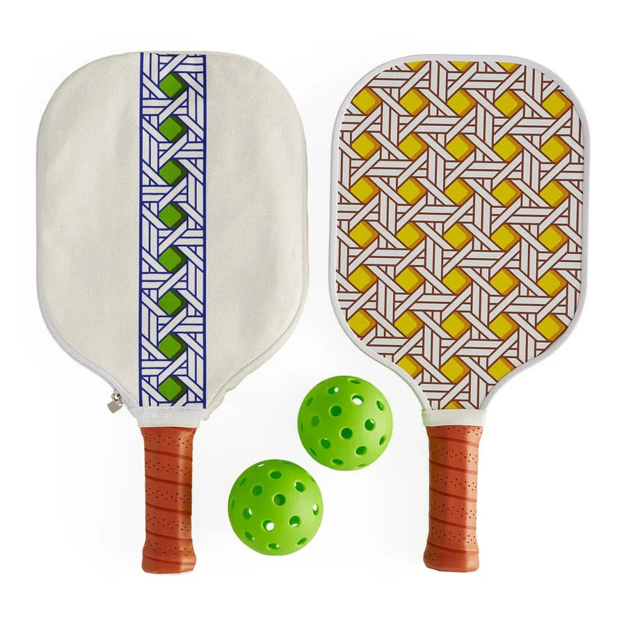 Basketweave Pickleball Set Outdoor