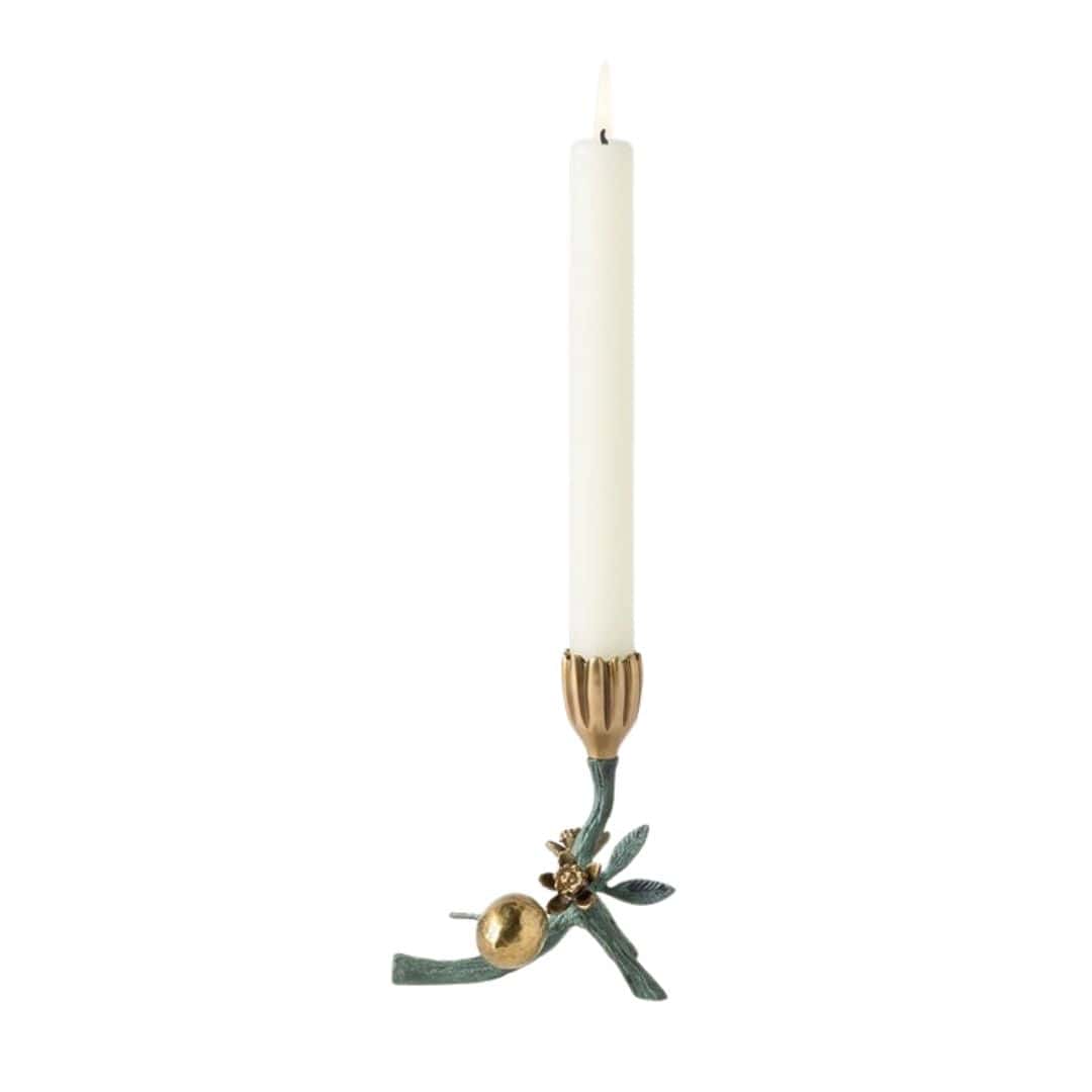 Bernadette Antique Gold Patina Candle Holder Candleholders