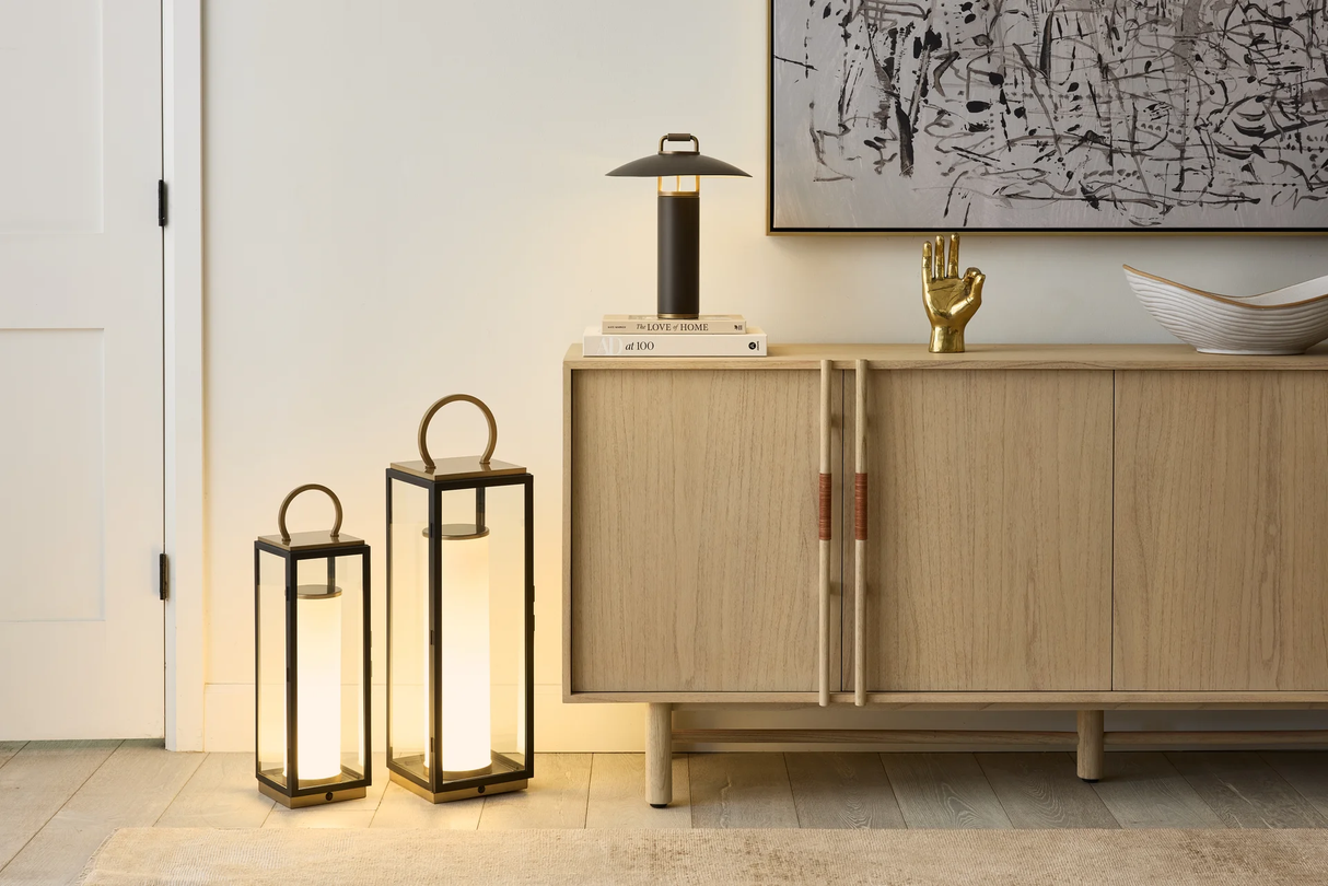 Birk Indoor/Outdoor Rechargeable Lamp Table + Desk Lamps RTL7914-PBR/BRZ 197292137733