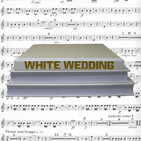 Blu Books - Gold Lettered Song Title on White Decor e-lawrence-GL-SONG-COLOR-WHT-XL