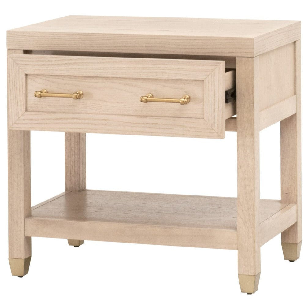 BLU Home Stella 1-Drawer Nightstand Furniture orient-express-6134.WHT/BBRS 00842279114466