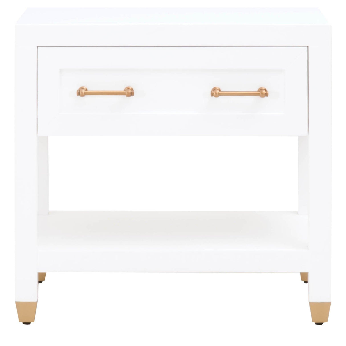BLU Home Stella 1-Drawer Nightstand Furniture orient-express-6134.WHT/BBRS 00842279114466