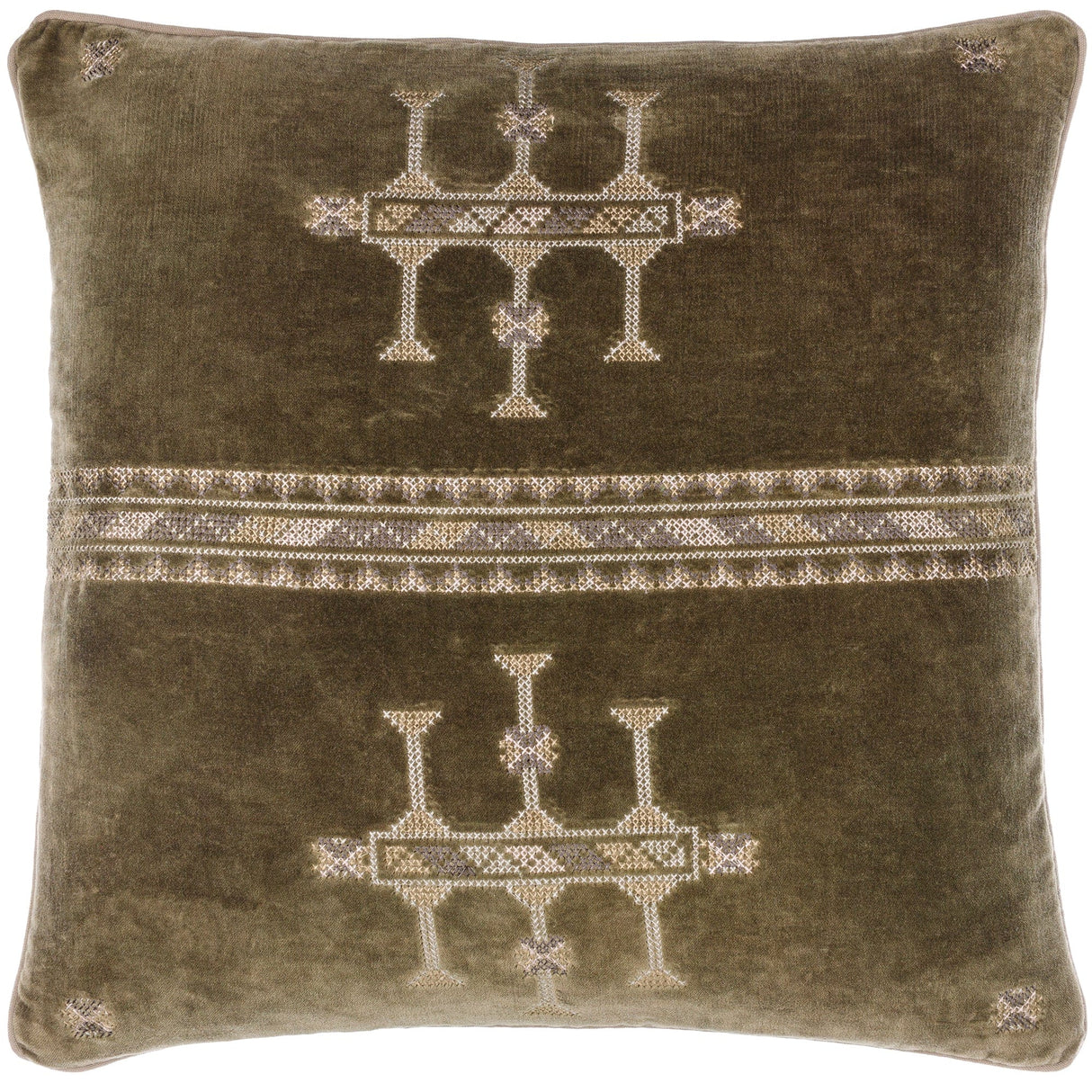 Blu Velour 22" Down Filled Pillow Pillows surya-VLU001-2222D 889292638333