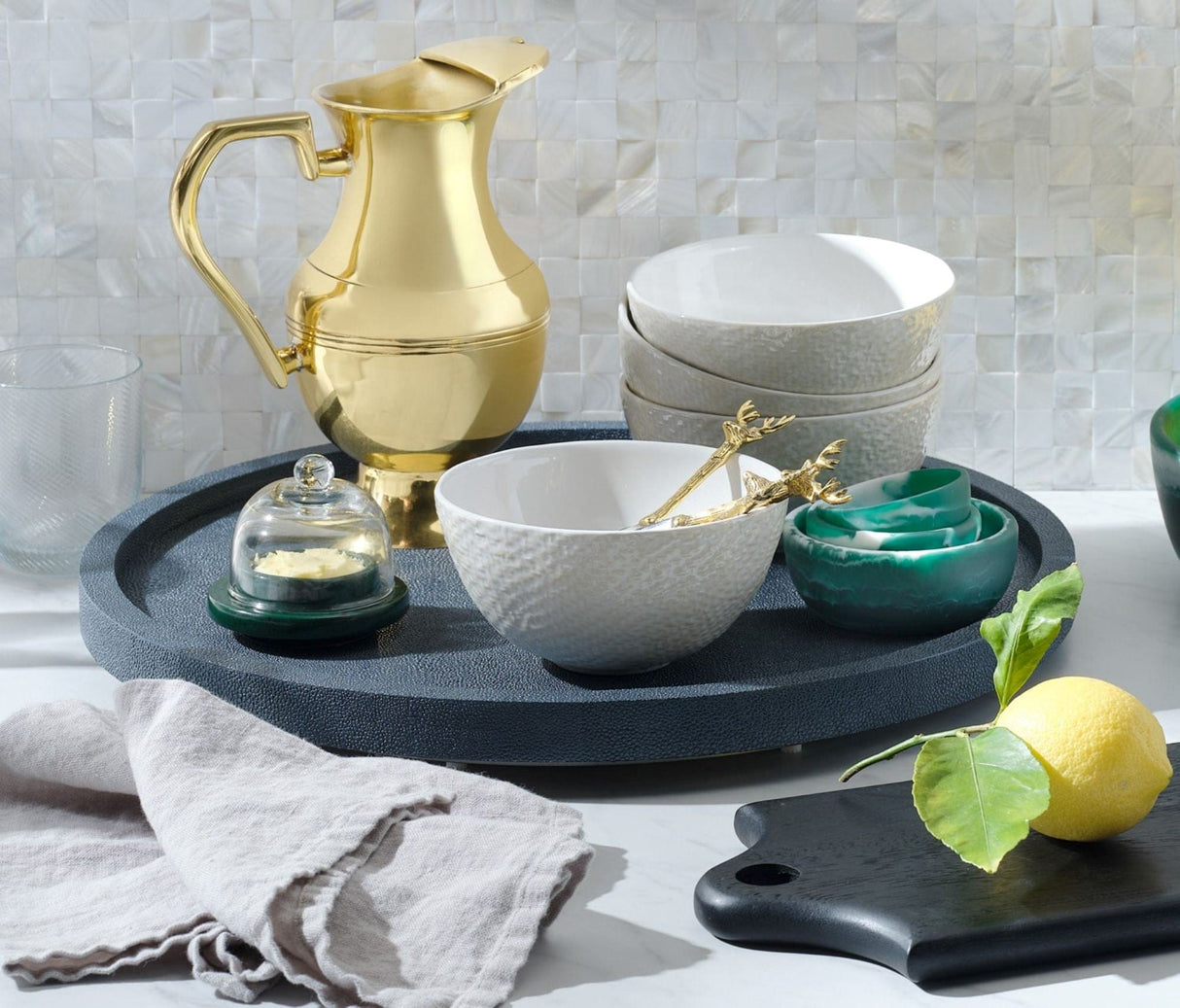 Blue Pheasant Marcus Round Butter Dish Plates blue-pheasant-BP004897