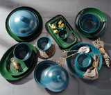 Blue Pheasant Marcus Salt Glaze Tapered Serving Bowl Plates