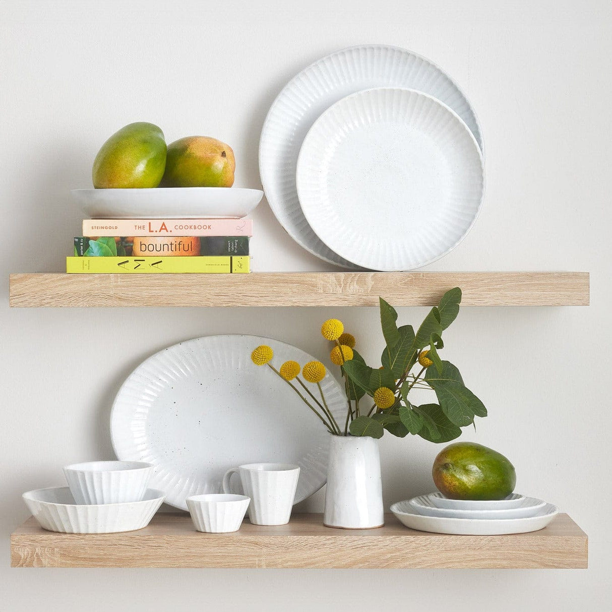 Blue Pheasant Nathalie Matte White Scallop Design Dinnerware Plates