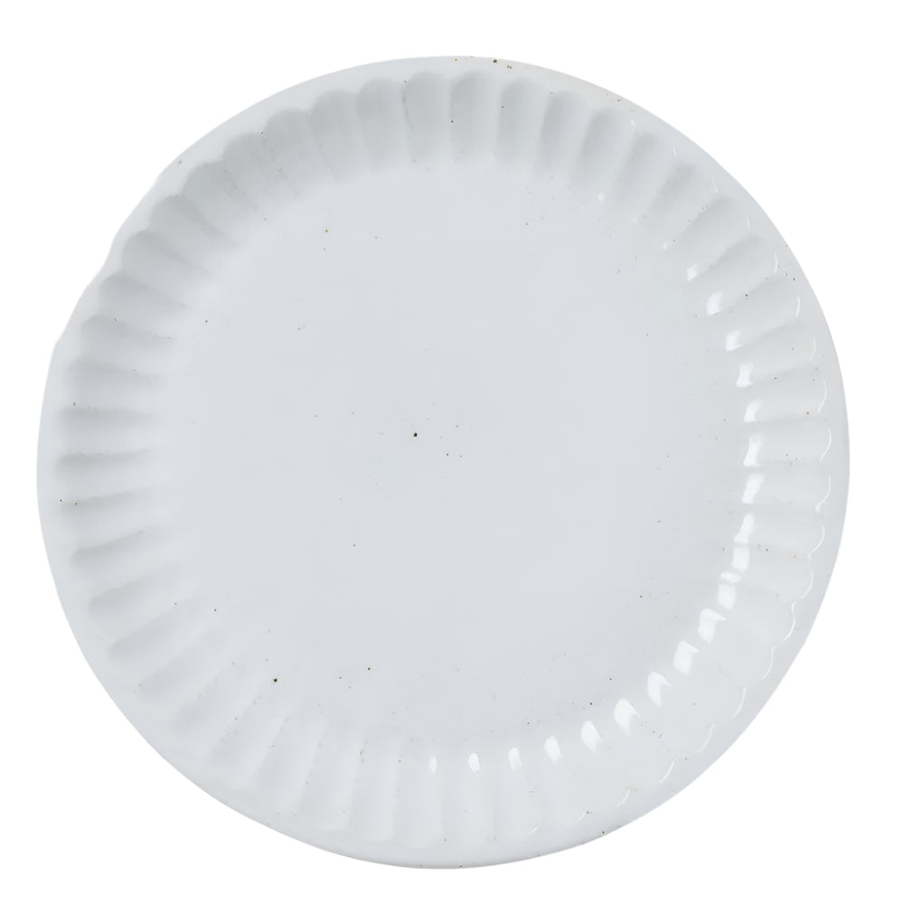 Blue Pheasant Nathalie Matte White Scallop Design Dinnerware Plates