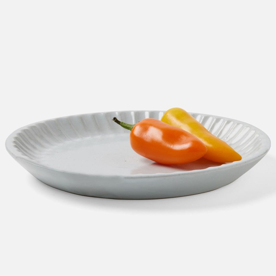 Blue Pheasant Nathalie Matte White Scallop Design Dinnerware Plates