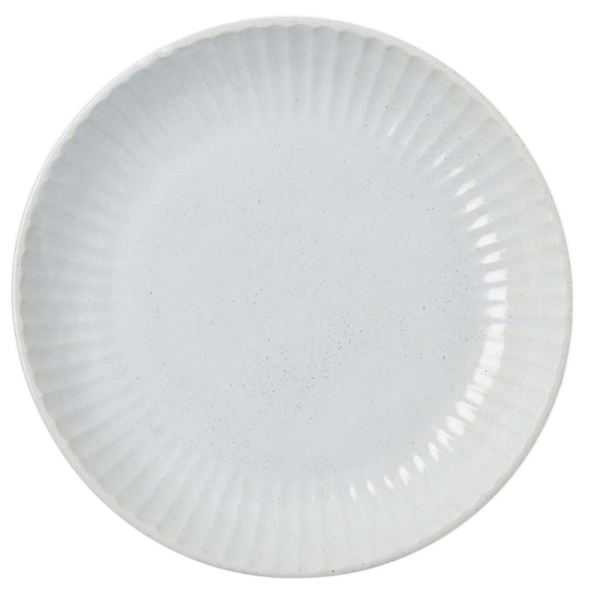 Blue Pheasant Nathalie Matte White Scallop Design Round Serving Platter Plates