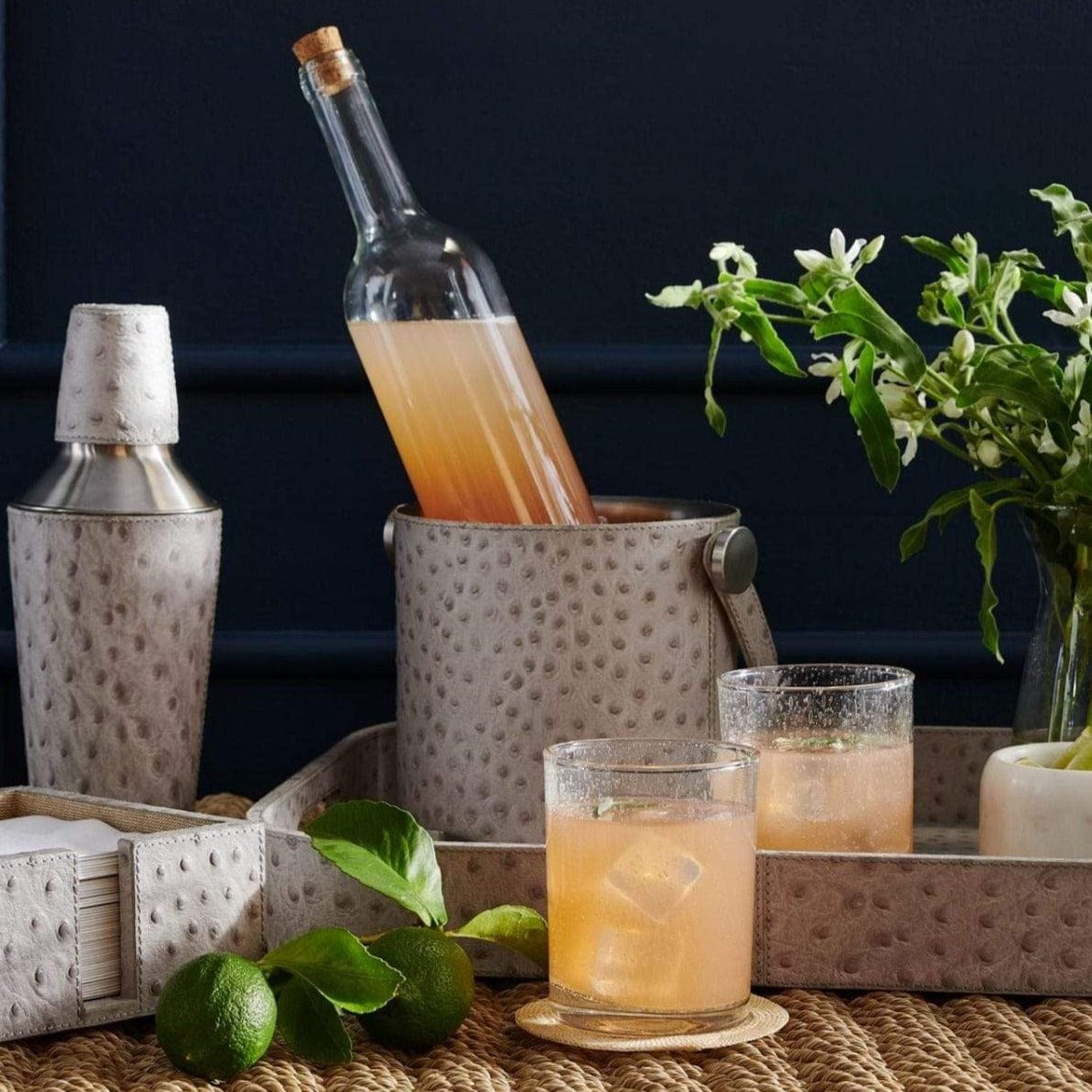 Blue Pheasant Witney Ice Bucket & Tongs Pillow & Decor