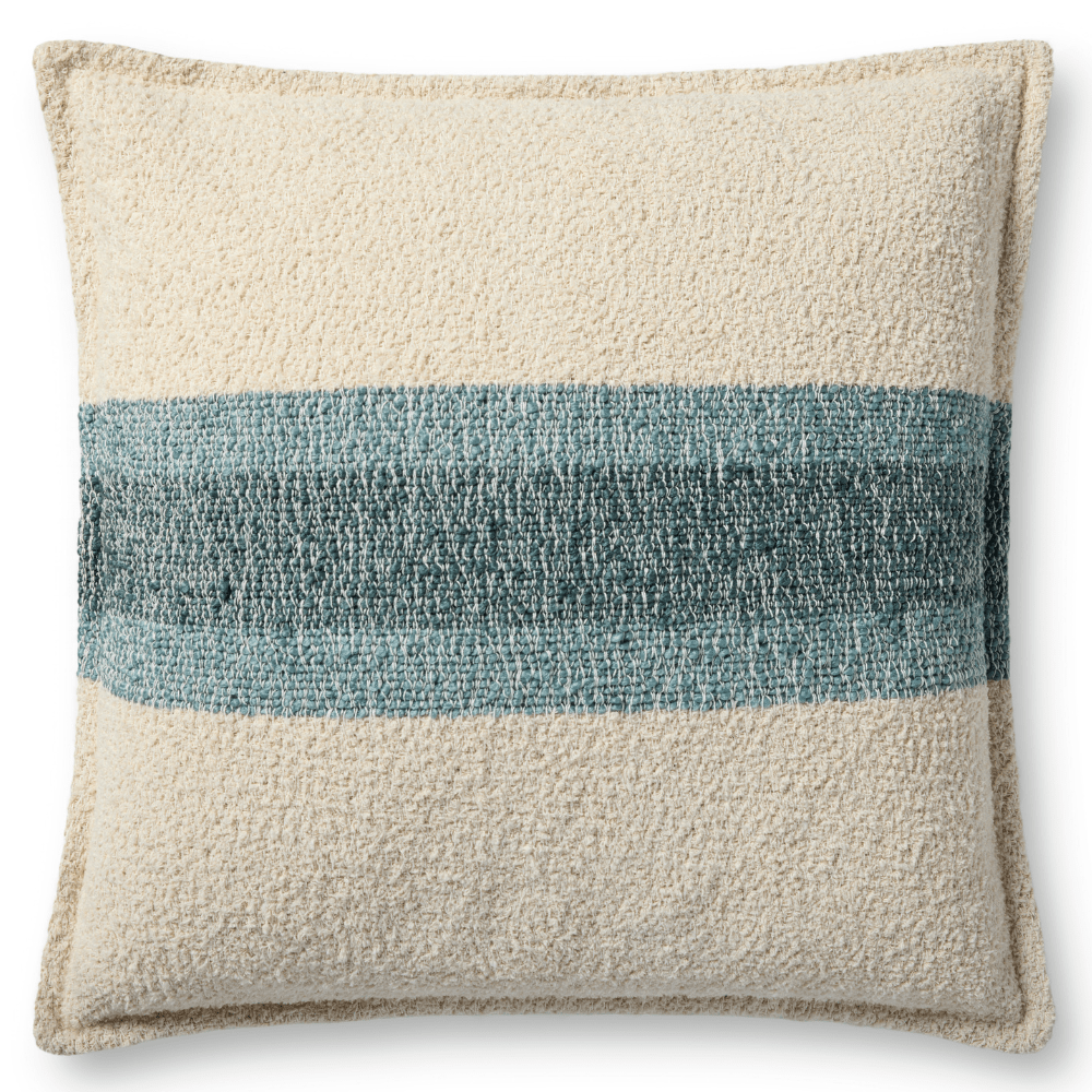 Brigette Romanek × Loloi Pillow - Natural/Blue Pillows PBR0016-NATURALBLUE-COVER