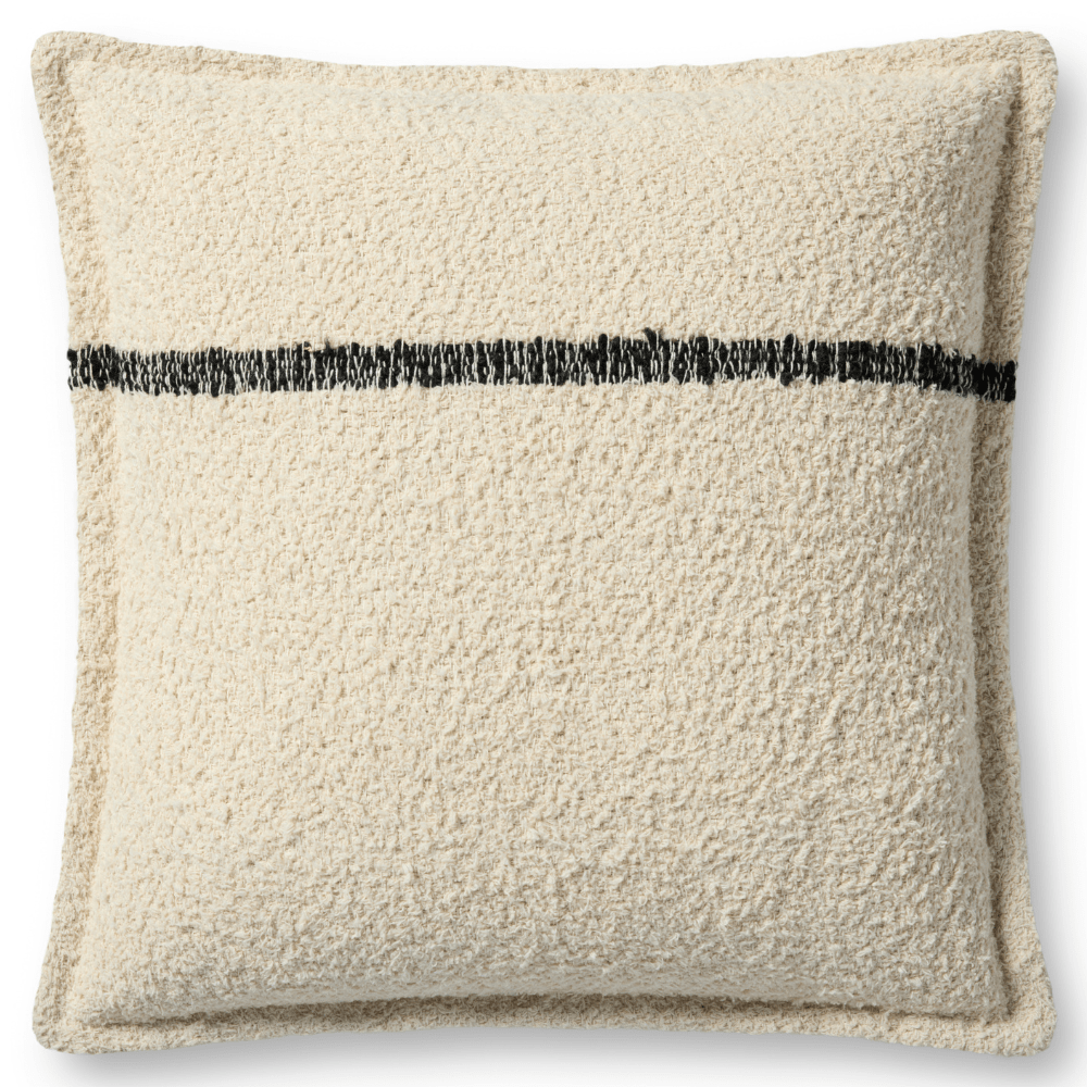 Brigette Romanek × Loloi Pillow - Natural/Charcoal Pillows PBR0015-NATURALCHARCOAL-COVER
