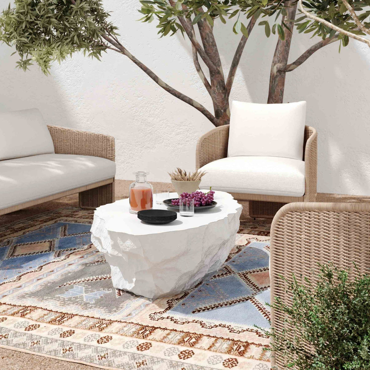 Candelabra Home Alexa Cream Outdoor Armchair TOV-O68809