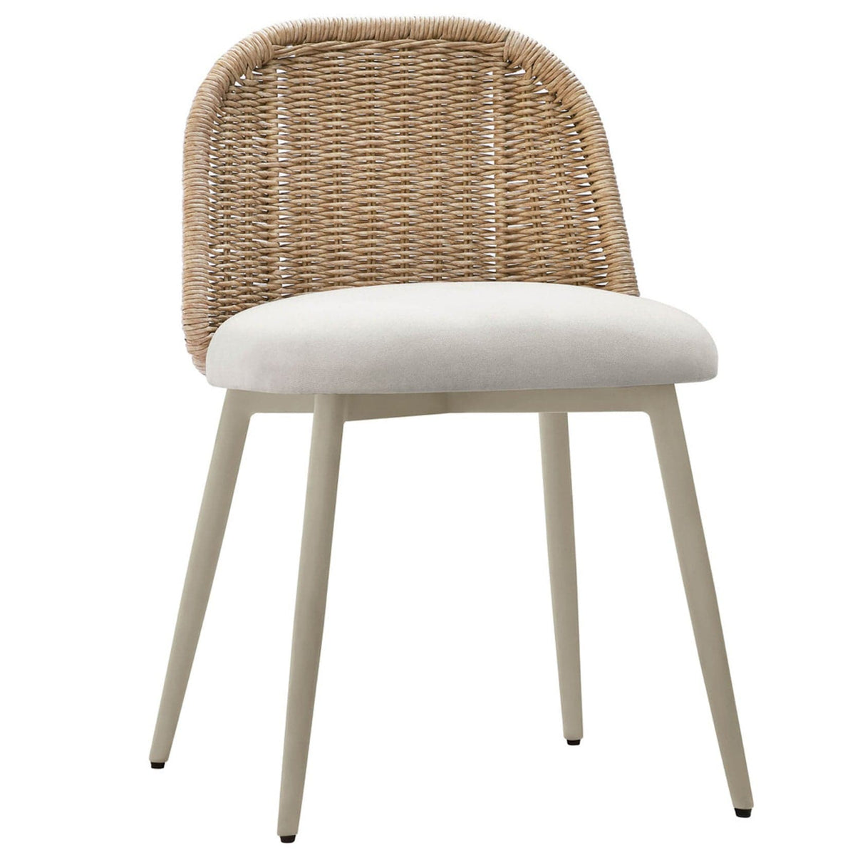 Candelabra Home Alexa Cream Outdoor Dining Chair Curved Upholstered Dining Chair TOV-O68959