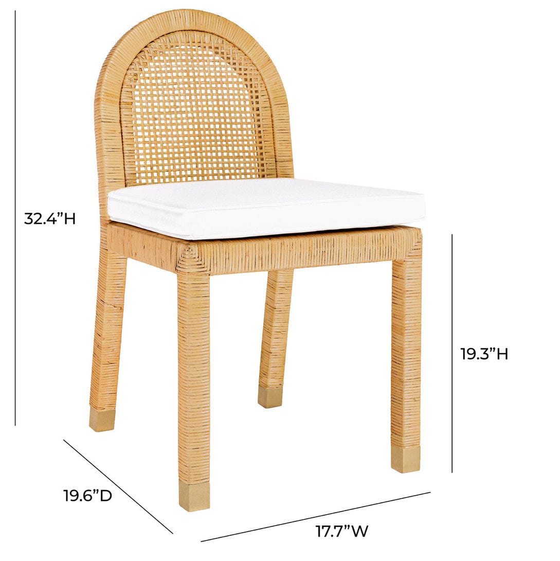 Candelabra Home Amara Natural Rattan Arched Back Dining Chair Curved Wooden Dining Chair TOV-D21026