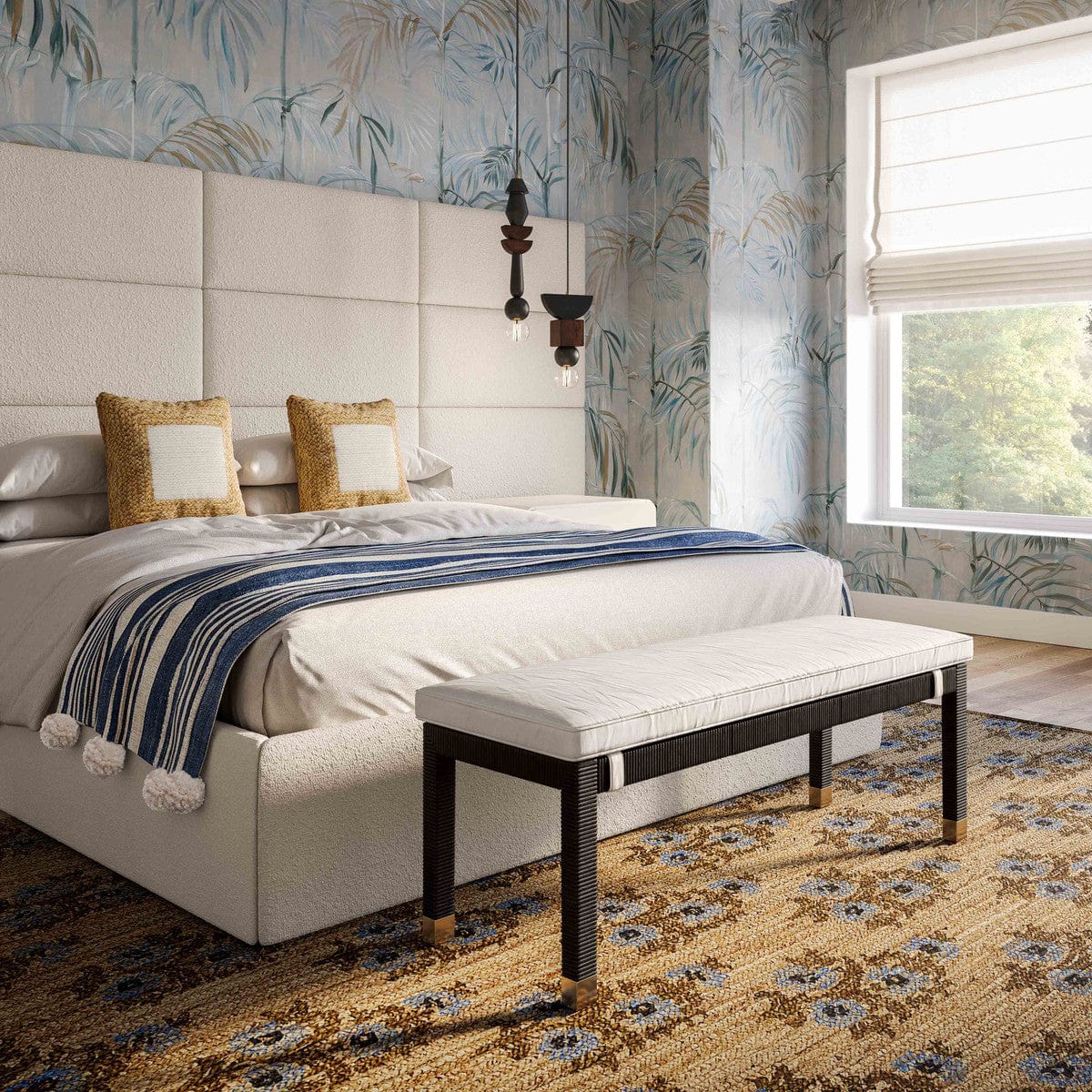 Candelabra Home Amara Rattan Bench Rattan Bench