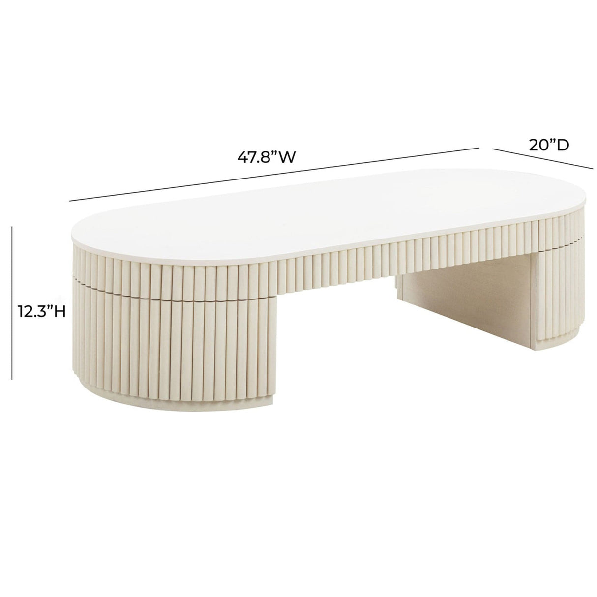 Candelabra Home Bella Cream Oval Coffee Table Coffee Tables TOV-OC54323