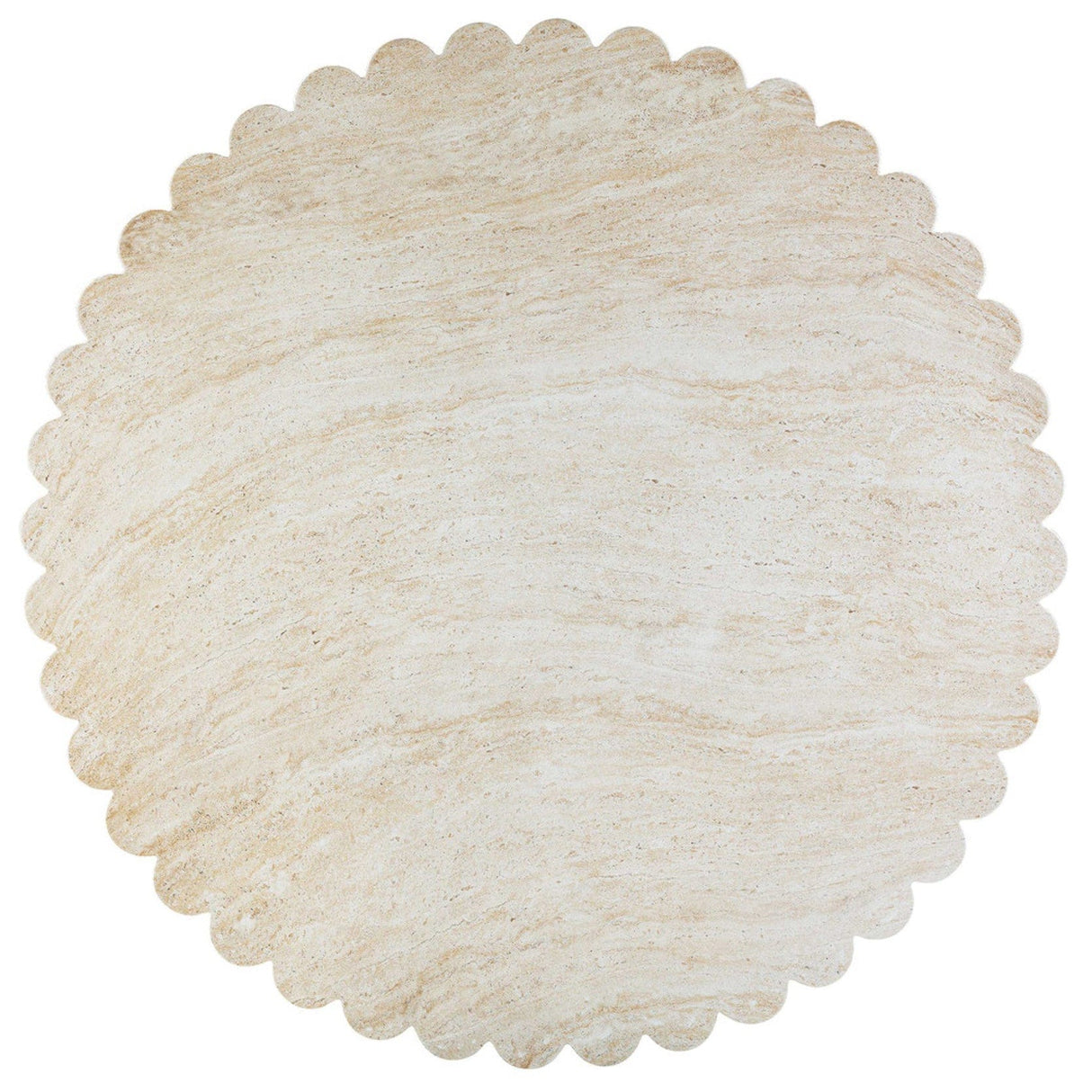 Candelabra Home Blossom Washed Travertine Finish Indoor / Outdoor 54" Round Dining Table Outdoor Dining Tables TOV-D54349