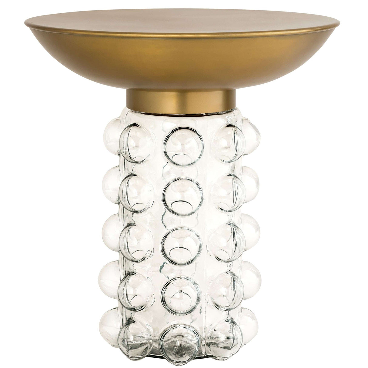 Candelabra Home Bubble Glass and Brass Side Table Side Tables TOV-OC18229