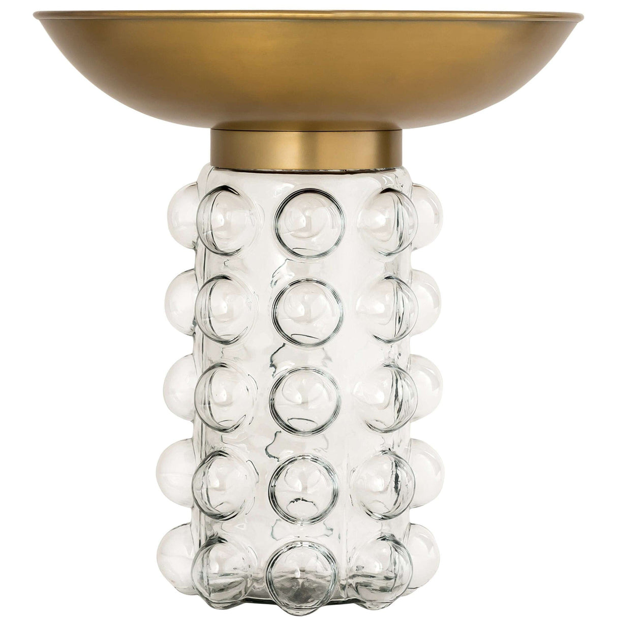 Candelabra Home Bubble Glass and Brass Side Table Side Tables TOV-OC18229