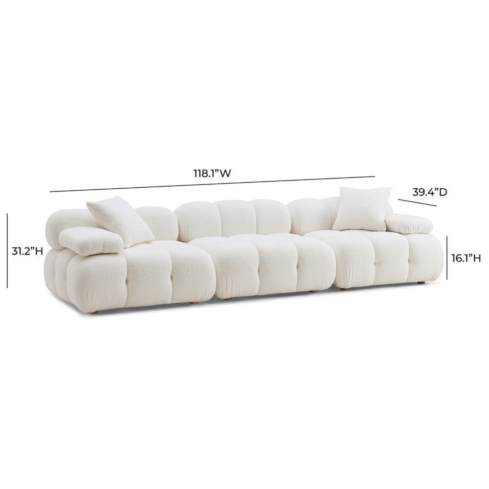 Candelabra Home Calliope Cream Vegan Shearling Modular Collection Sofas