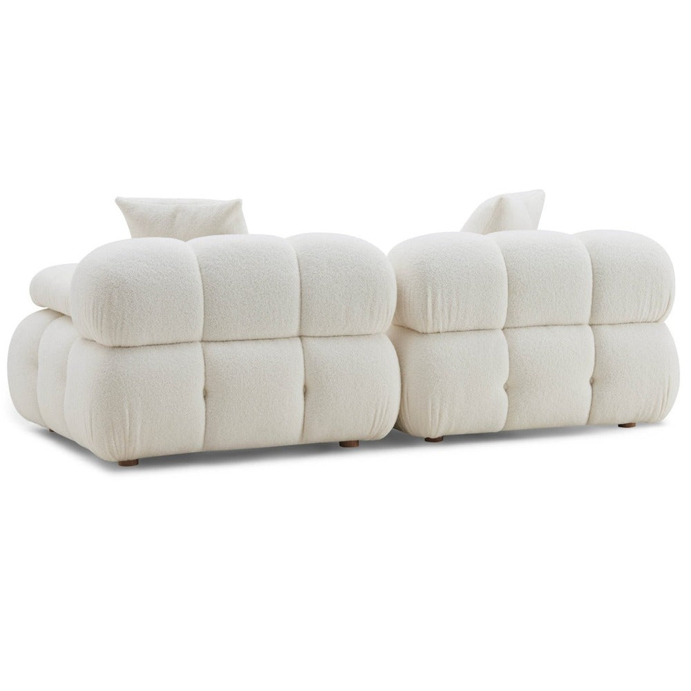 Candelabra Home Calliope Cream Vegan Shearling Modular Collection Sofas