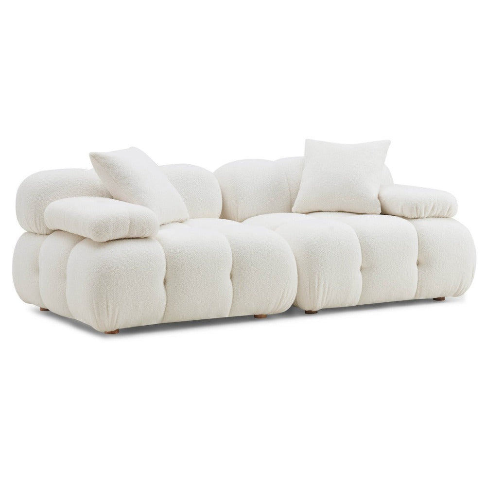 Candelabra Home Calliope Cream Vegan Shearling Modular Collection Sofas