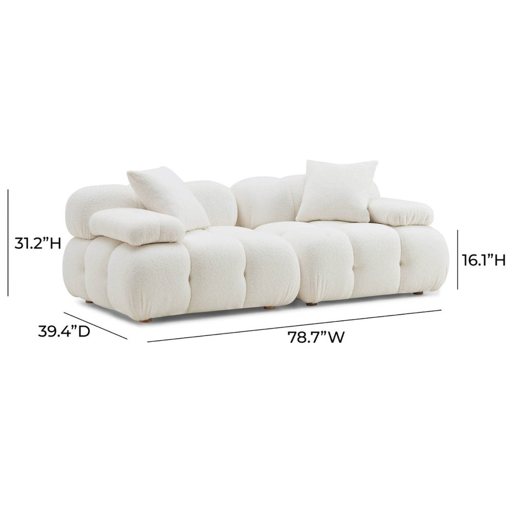 Candelabra Home Calliope Cream Vegan Shearling Modular Collection Sofas
