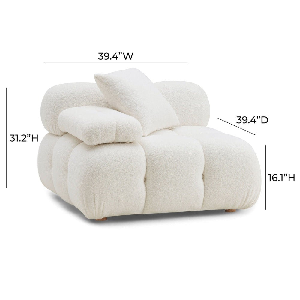 Candelabra Home Calliope Cream Vegan Shearling Modular Collection Sofas