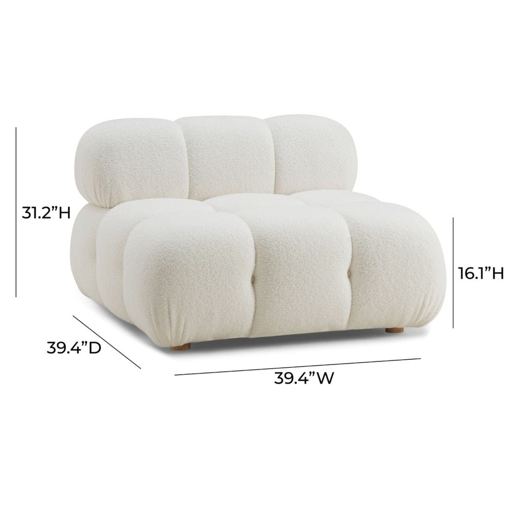 Candelabra Home Calliope Cream Vegan Shearling Modular Collection Sofas