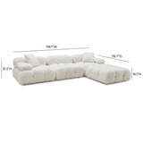 Candelabra Home Calliope Cream Vegan Shearling Modular Sectional Collection Upholstered Sectional