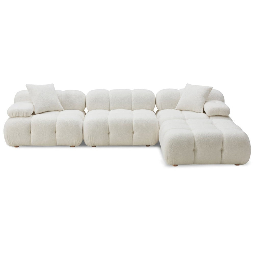 Candelabra Home Calliope Cream Vegan Shearling Modular Sectional Collection Upholstered Sectional