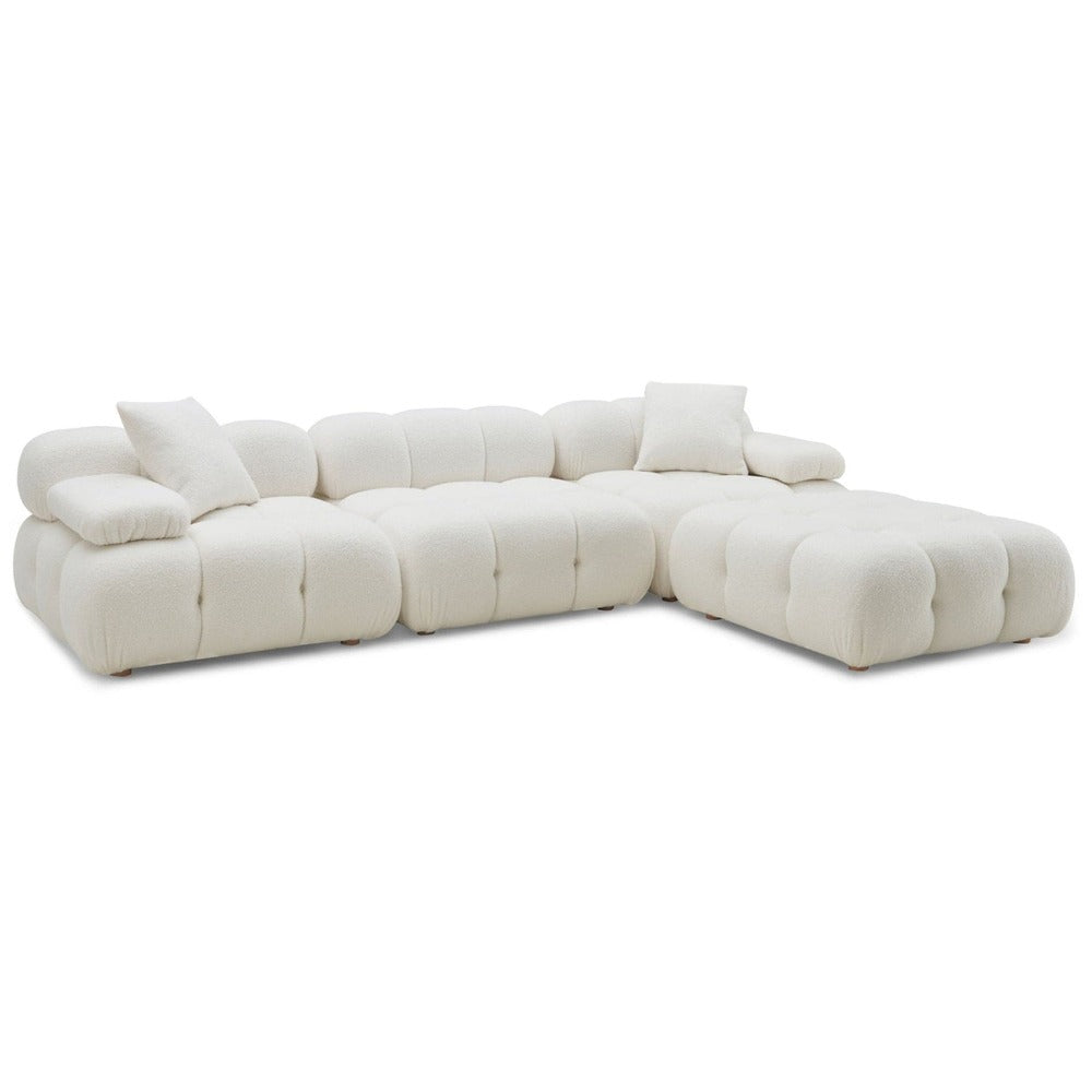 Candelabra Home Calliope Cream Vegan Shearling Modular Sectional Collection Upholstered Sectional