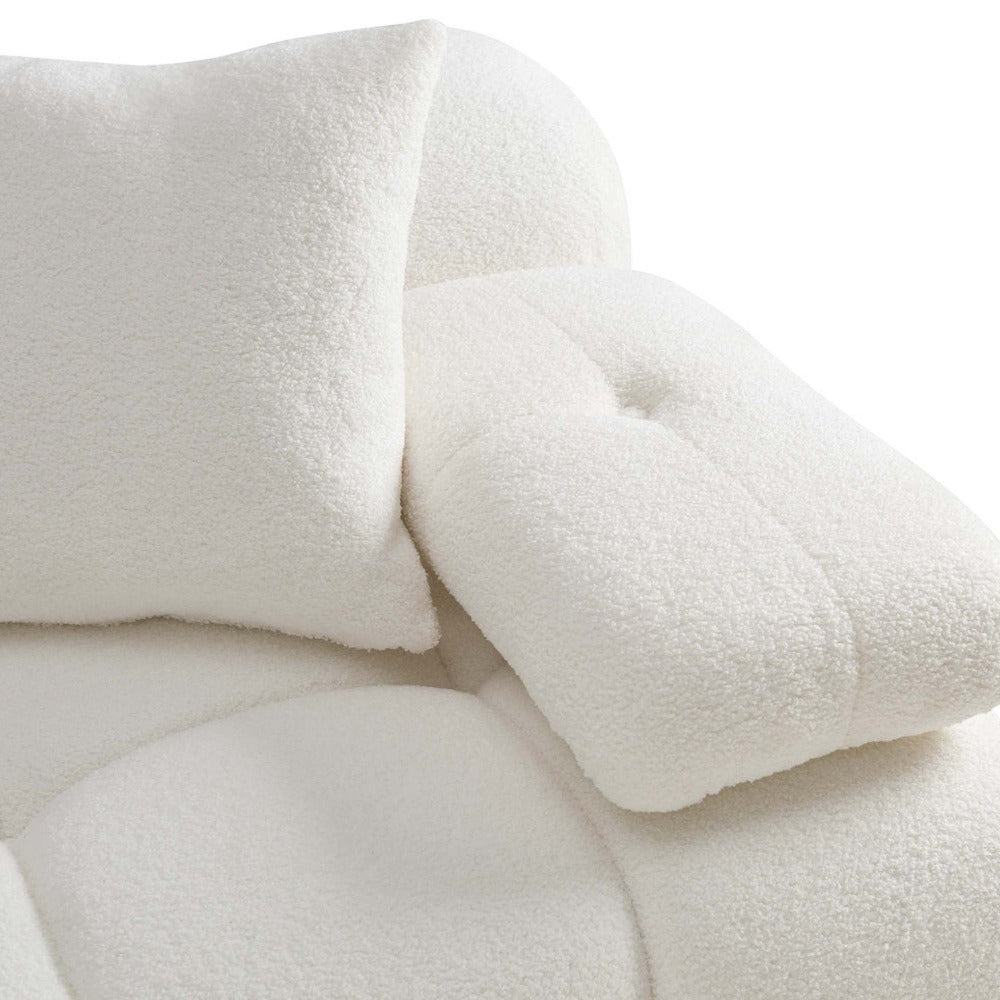 Candelabra Home Calliope Cream Vegan Shearling Modular Sectional Collection Upholstered Sectional