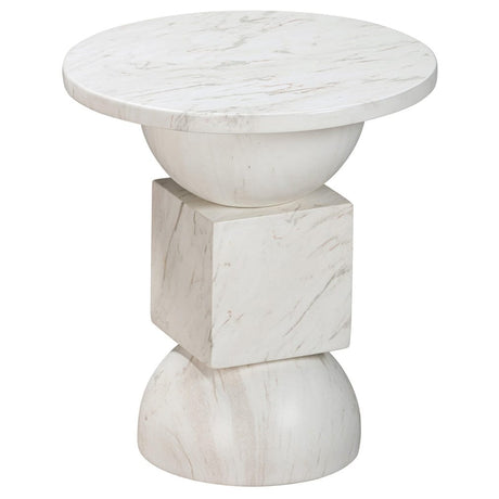 Candelabra Home Chip Marble Print Indoor / Outdoor Side Table Side Tables TOV-OC54316
