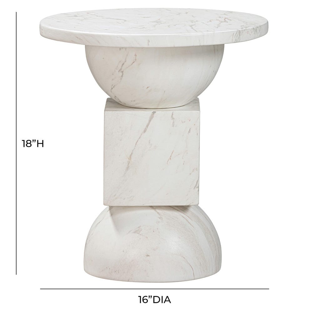 Candelabra Home Chip Marble Print Indoor / Outdoor Side Table Side Tables TOV-OC54316