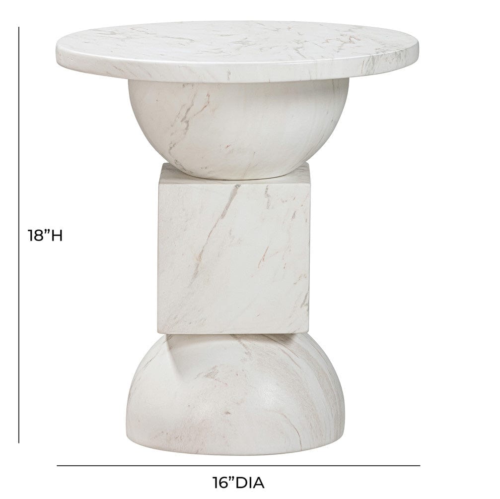 Candelabra Home Chip Marble Print Indoor / Outdoor Side Table Side Tables TOV-OC54316