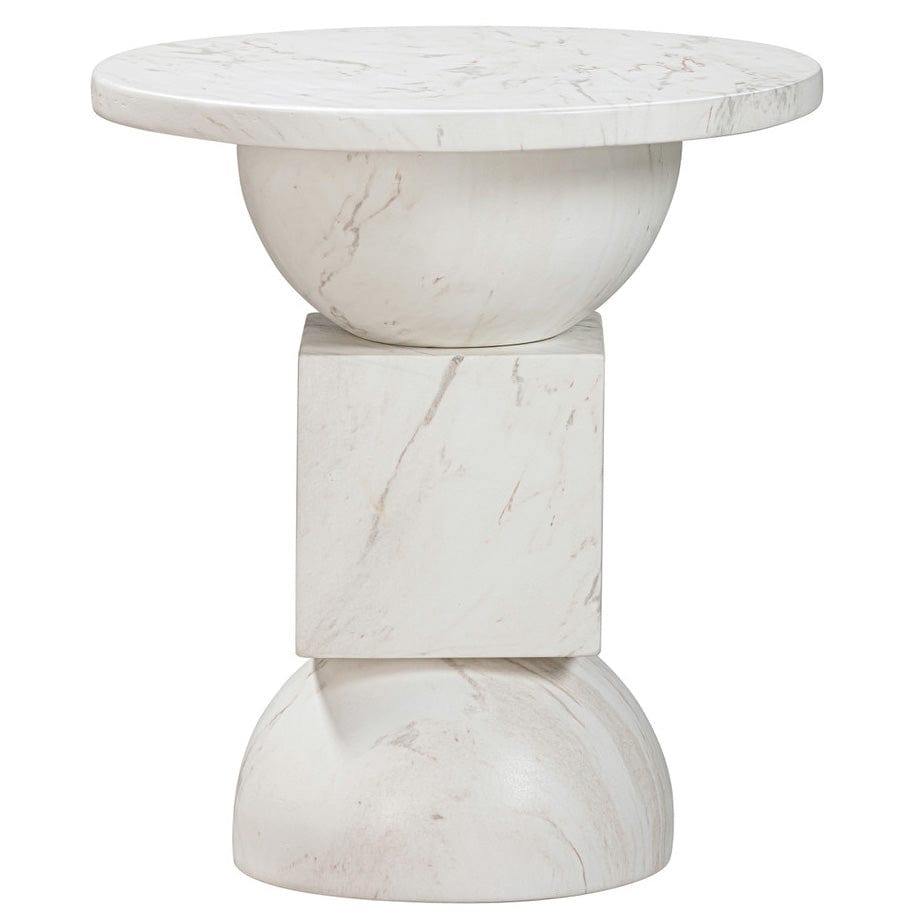 Candelabra Home Chip Marble Print Indoor / Outdoor Side Table Side Tables TOV-OC54316