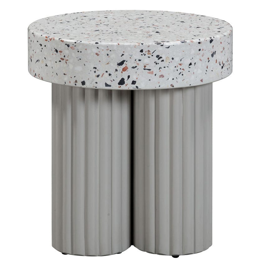 Candelabra Home Clover Faux Terrazzo Indoor / Outdoor Round Side Table Side Tables TOV-O54278