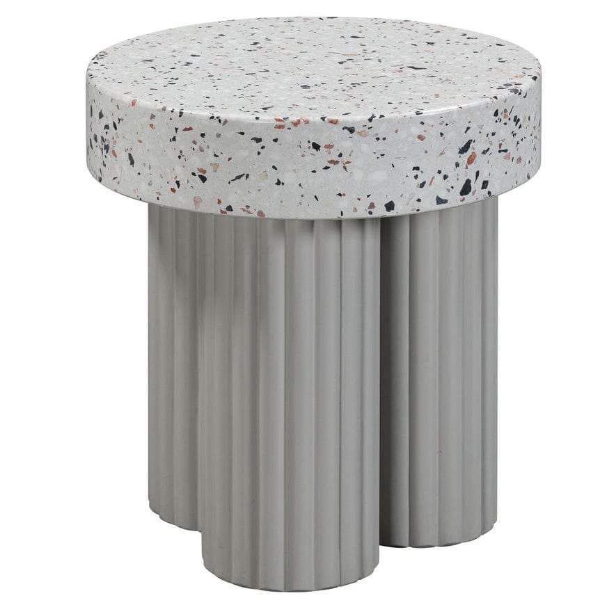 Candelabra Home Clover Faux Terrazzo Indoor / Outdoor Round Side Table Side Tables TOV-O54278