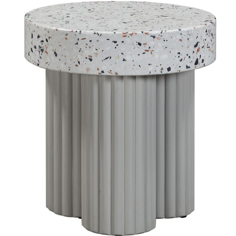 Candelabra Home Clover Faux Terrazzo Indoor / Outdoor Round Side Table Side Tables TOV-O54278