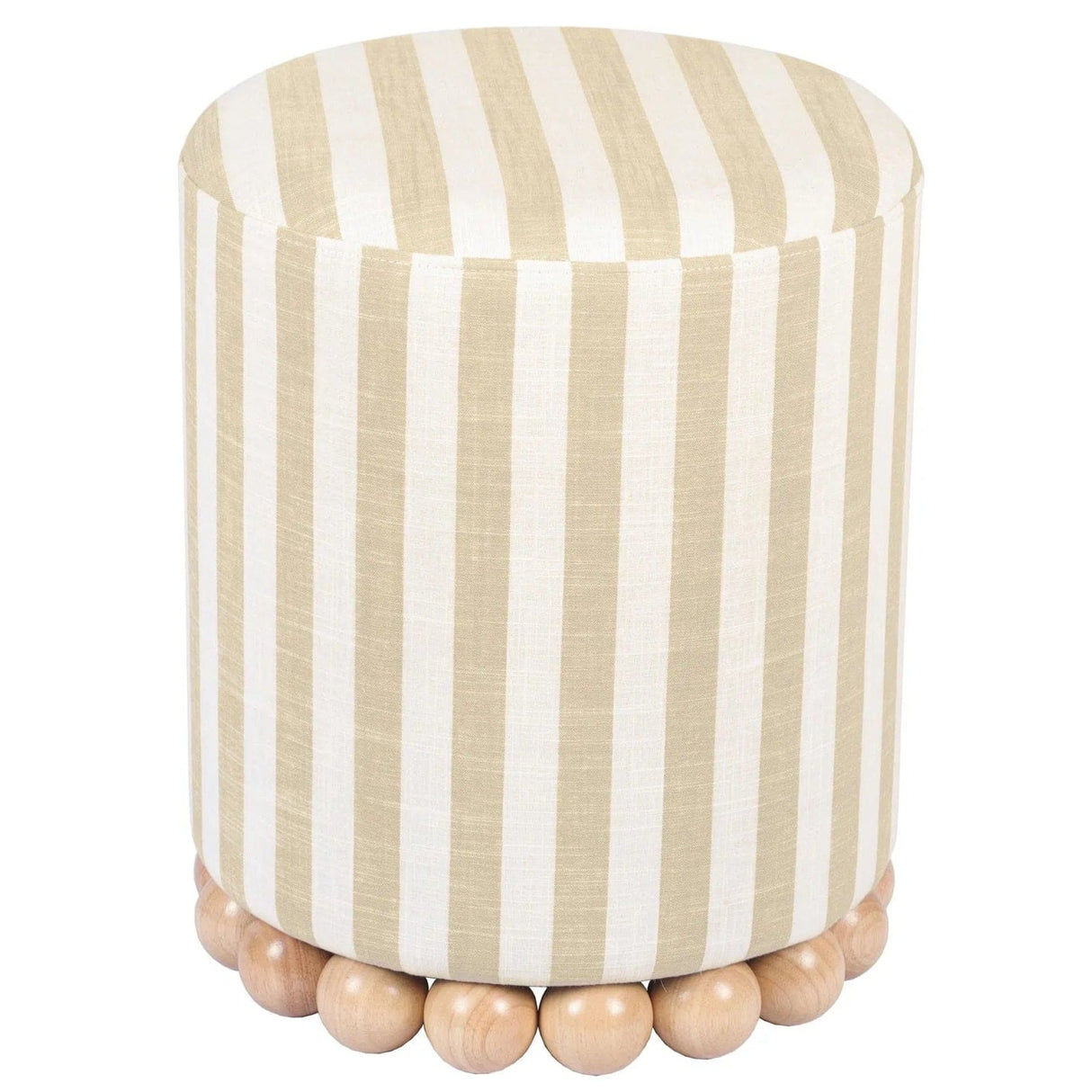 Candelabra Home Dex Striped Linen Ottoman Ottomans