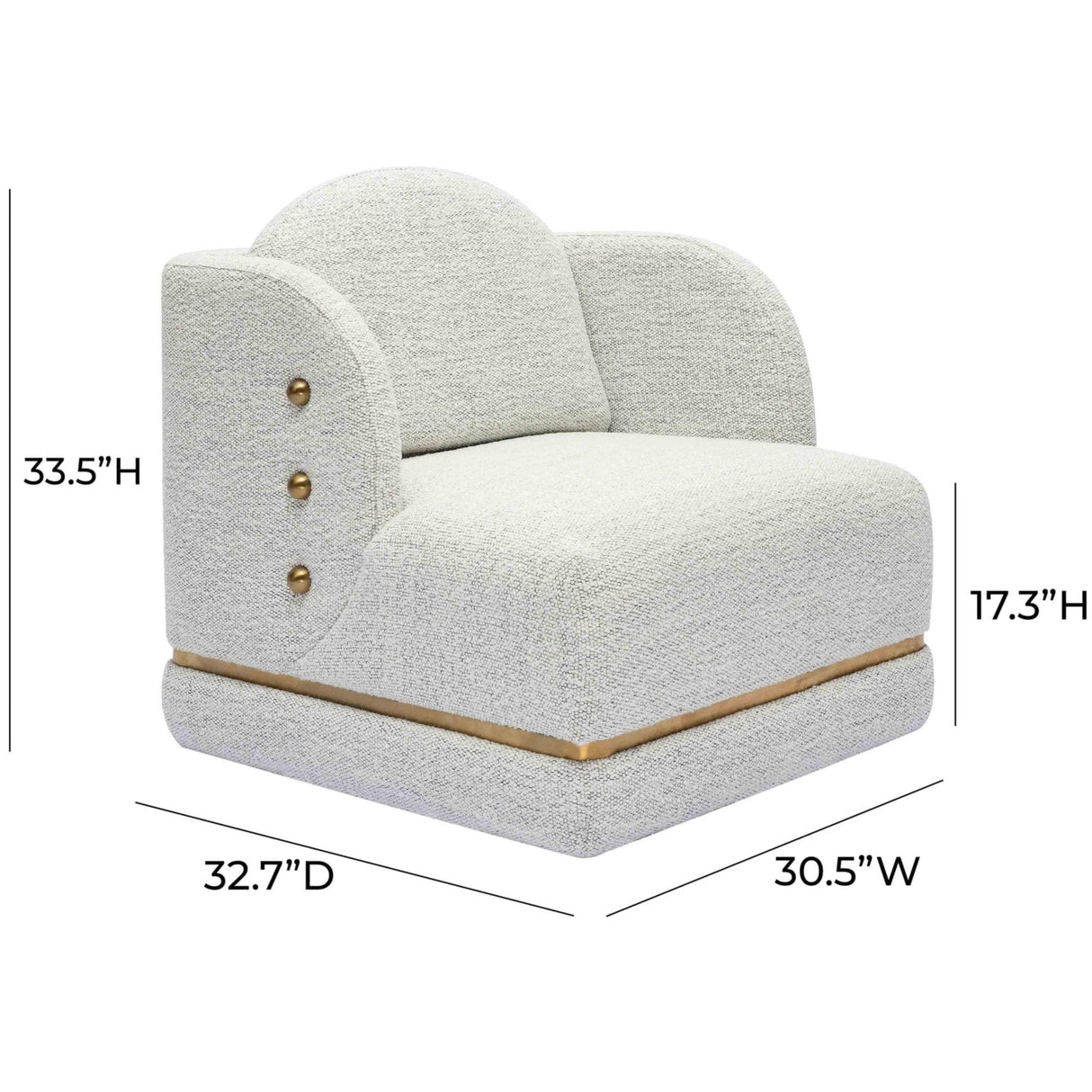 Candelabra Home Earl Nubby Chenille Accent Chair Occasional Chair TOV-S68935