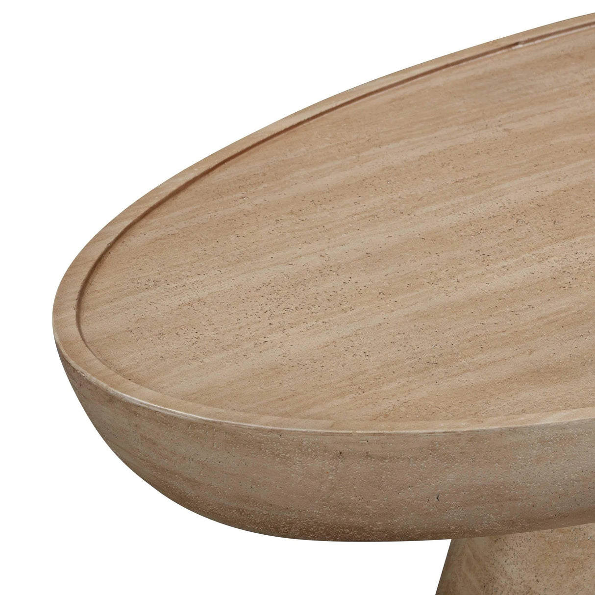 Candelabra Home Eclipse Textured Faux Travertine Indoor/Outdoor Coffee Table Coffee Tables TOV-O54275