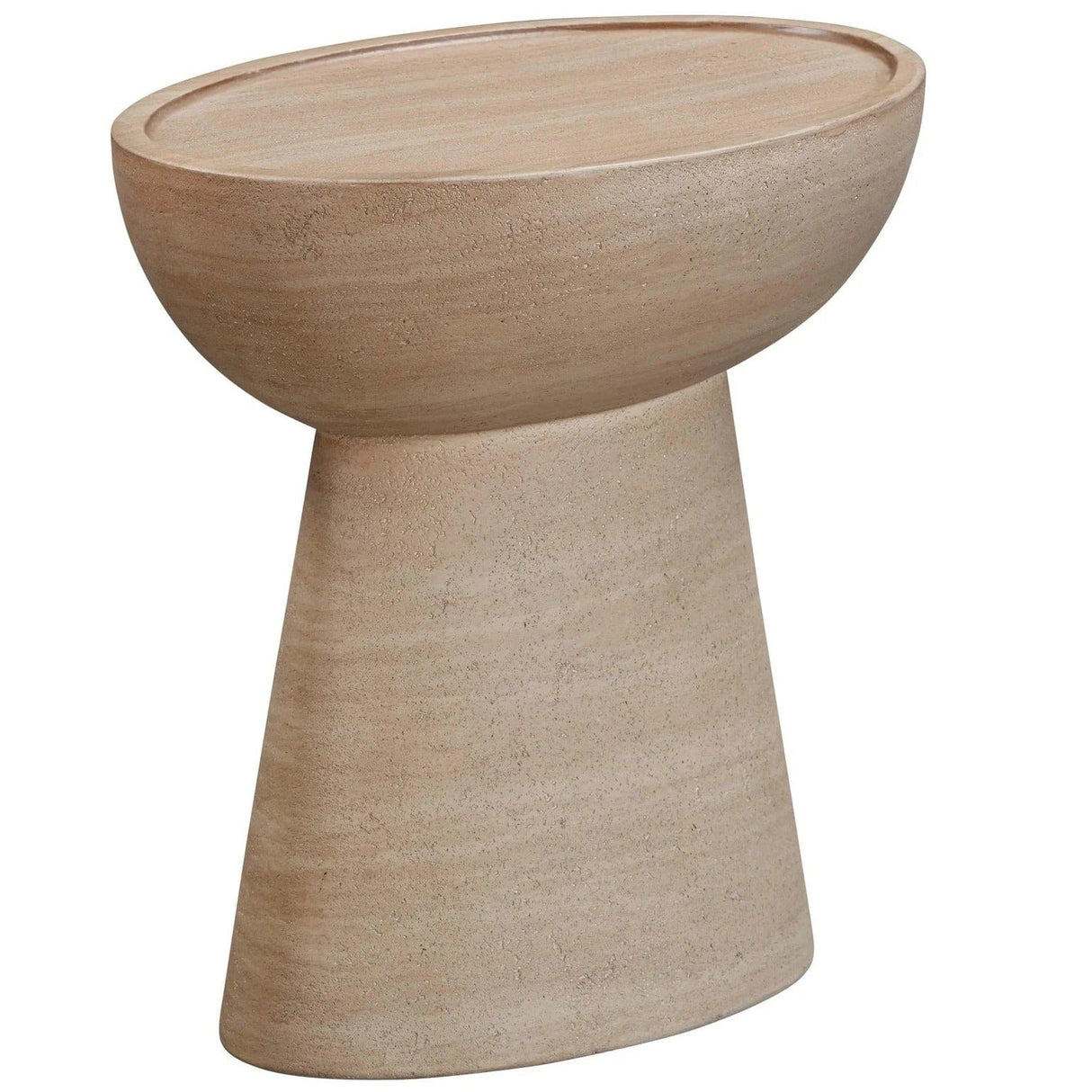 Candelabra Home Eclipse Textured Faux Travertine Indoor/Outdoor Side Table Side Tables TOV-O54274