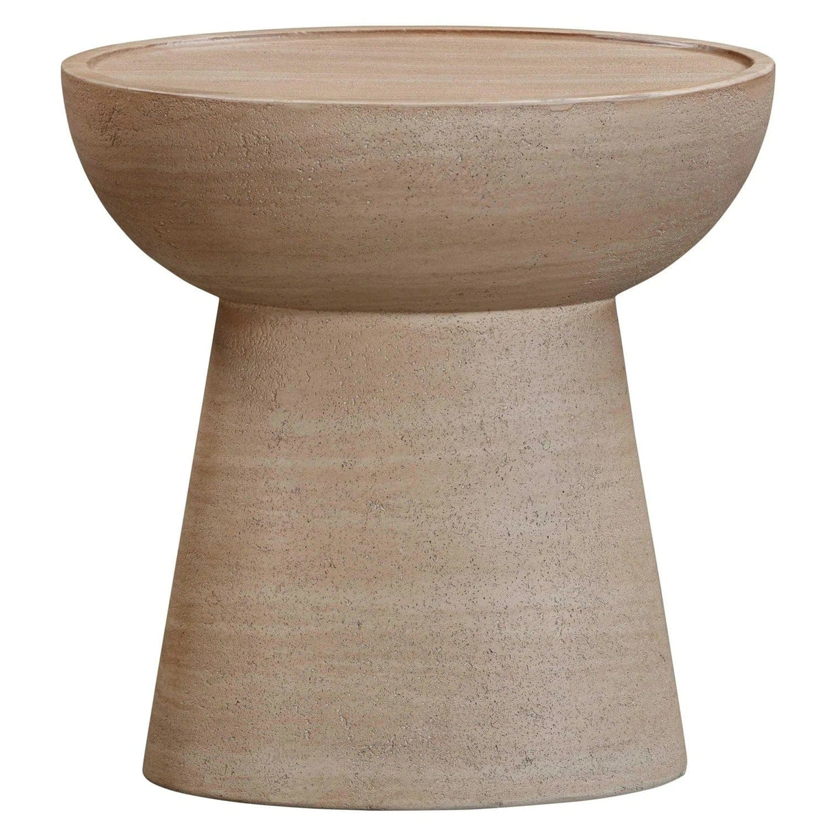 Candelabra Home Eclipse Textured Faux Travertine Indoor/Outdoor Side Table Side Tables TOV-O54274