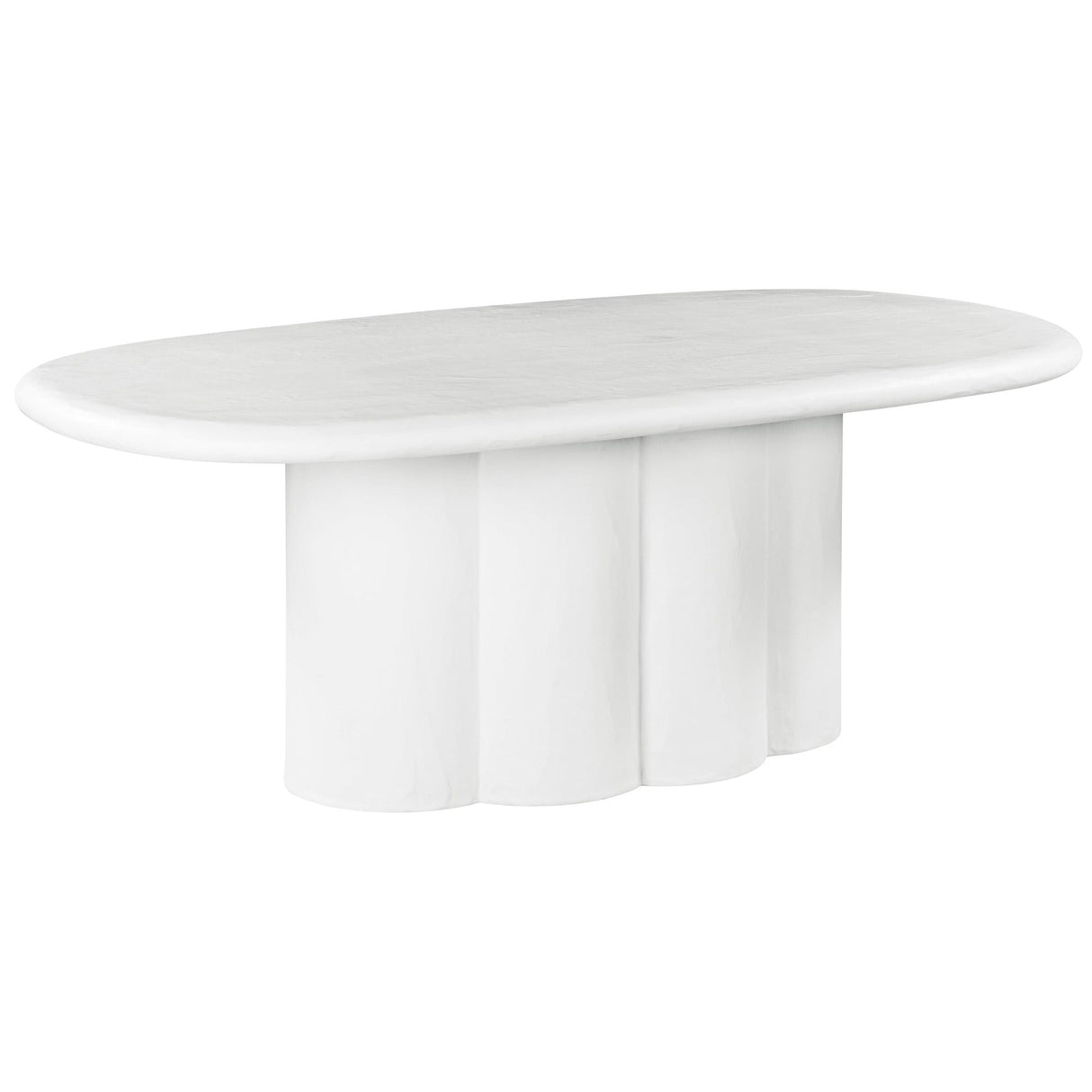 Candelabra Home Elika Faux Plaster Oval Dining Table Dining Tables