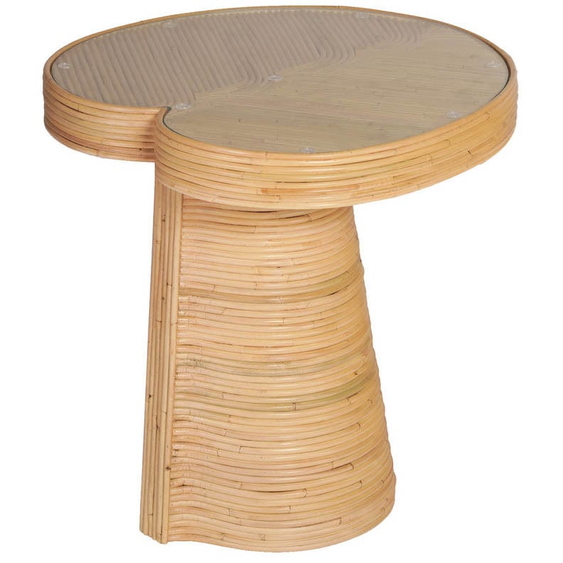 Candelabra Home Felicia Lilypad Side Table Rattan Nesting Tables